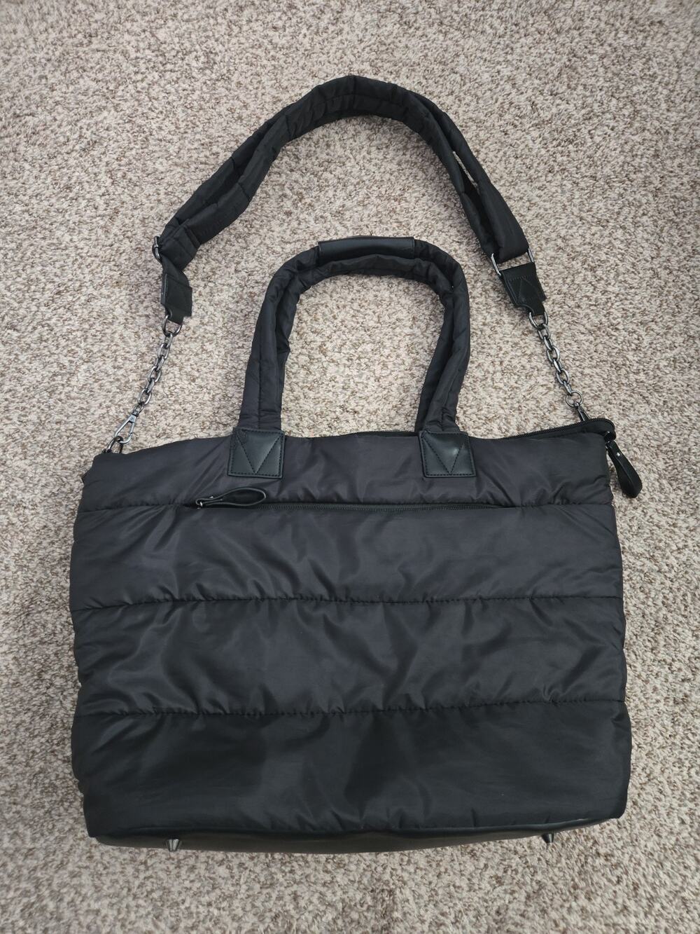 ISAAC MIZRAHI NEW YORK Quilted Weekender Carry-On Duffle Bag Black